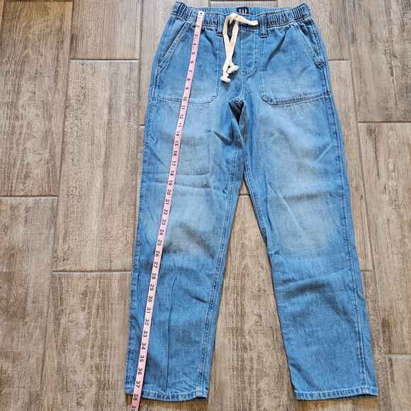 GAP Denim Pull On Jeans Women’s S Light Wash Elastic Waist Patch Pocket Pant - Picture 3 of 9